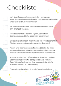 Freudeschenken Checkliste